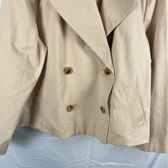 LC Lauren Conrad Double Breasted Short Trench Jacket Peach/blush Large - Picture 3 of 7
